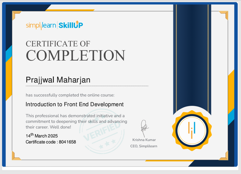 Certificate Preview