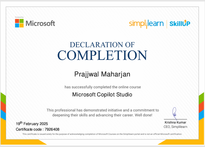 Certificate Preview